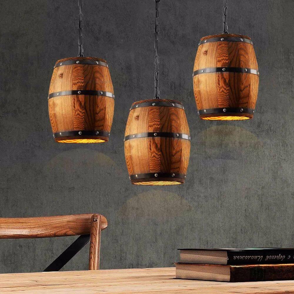 Stylish Designer's Wooden Barrel Art Pendant Lights Lamps | Kalsten