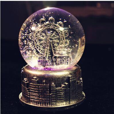 Creative LED Crystal Ball Music Box Glowing light Night Decor | Kalsten