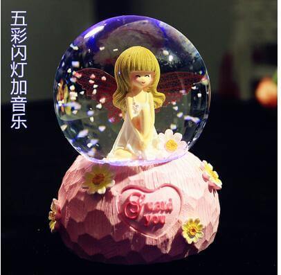 Creative LED Crystal Ball Music Box Glowing light Night Decor | Kalsten