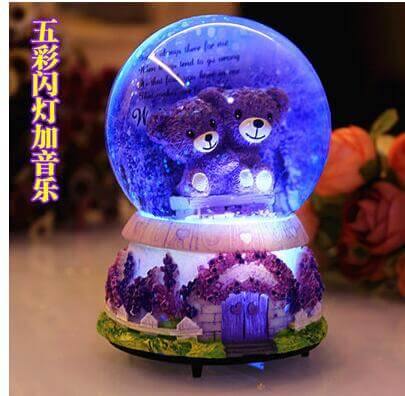 Creative LED Crystal Ball Music Box Glowing light Night Decor | Kalsten