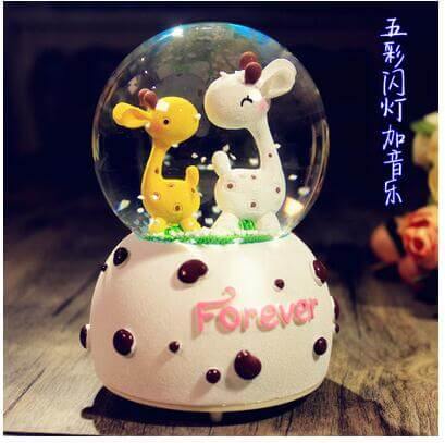 Creative LED Crystal Ball Music Box Glowing light Night Decor | Kalsten
