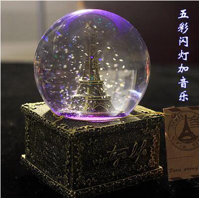 Creative LED Crystal Ball Music Box Glowing light Night Decor | Kalsten