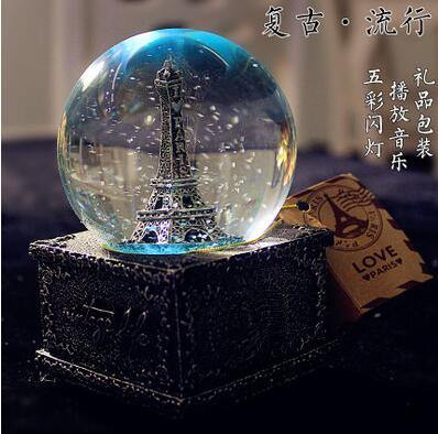 Creative LED Crystal Ball Music Box Glowing light Night Decor | Kalsten
