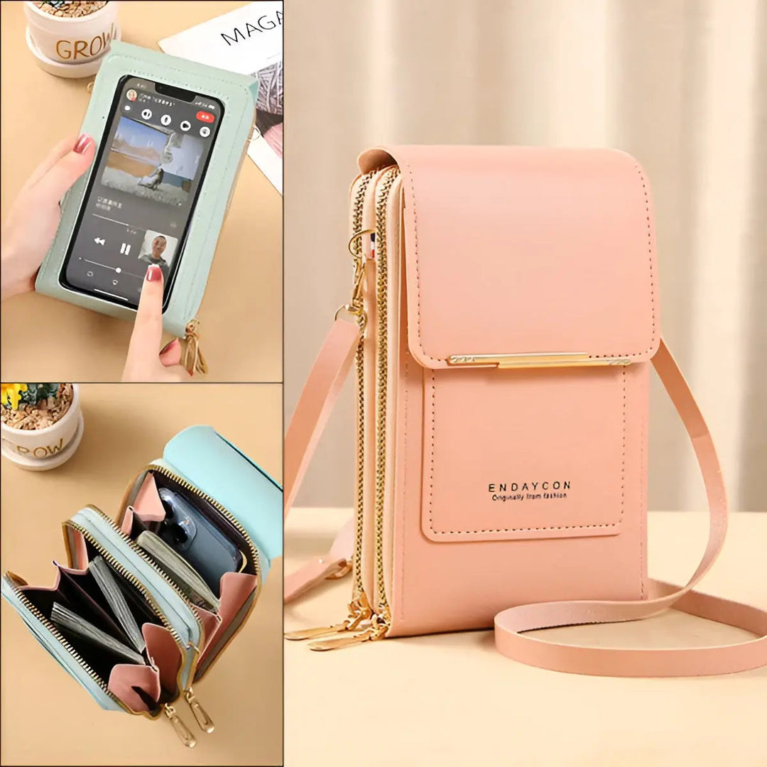 Soft Leather Shoulder Bag with Anti-Theft Protection - SafeTouch | Kalsten