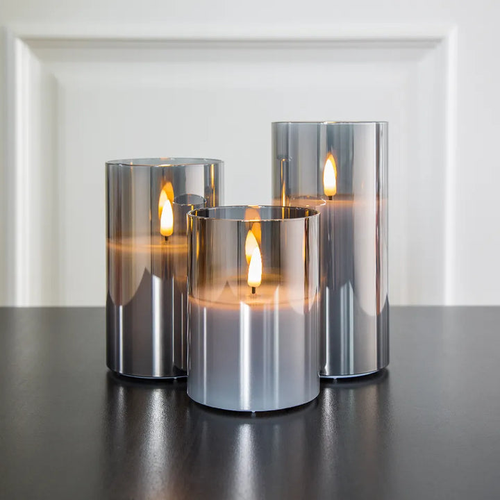 Glass Candle Table Lamp Set Kalsten