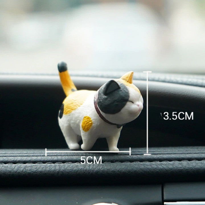 Kalsten | 9Pcs Cute Kitty Rotating Head Car Decor