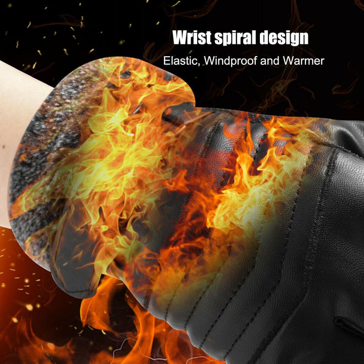 Waterproof Touchscreen Leather Ski Gloves – -30°C