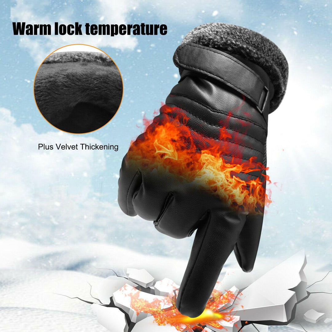 Waterproof Touchscreen Leather Ski Gloves – -30°C