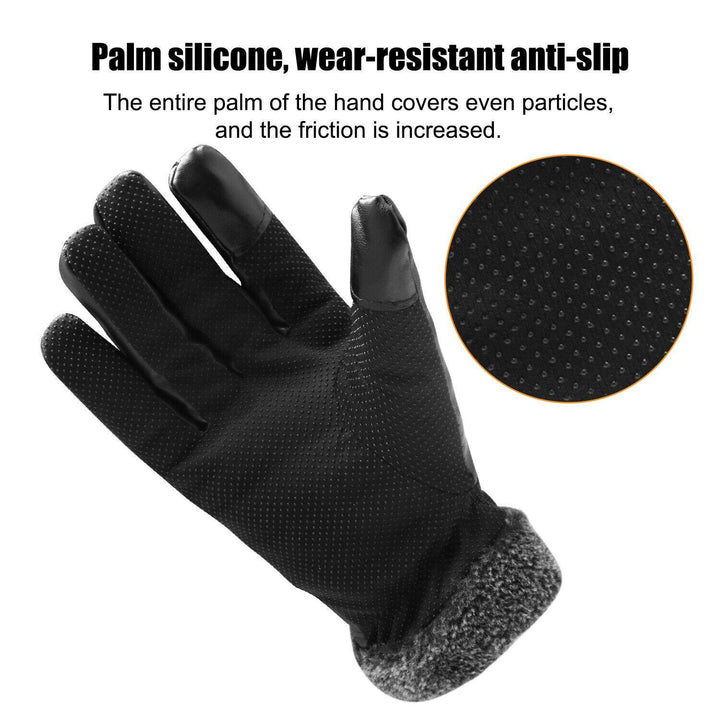 Waterproof Touchscreen Leather Ski Gloves – -30°C