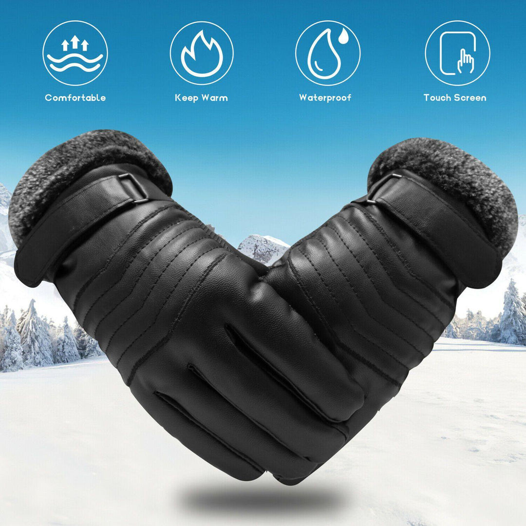 Waterproof Touchscreen Leather Ski Gloves – -30°C