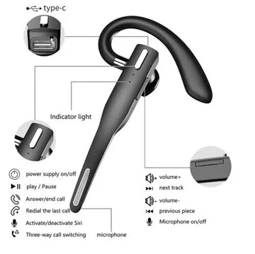 Kalsten | Trucker Dual Mic Wireless Bluetooth 5.1 Noise Cancelling Headset/Earpiece