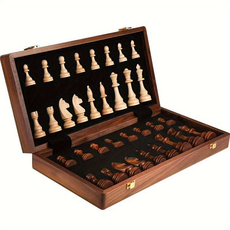 Wooden chess set foldable with chess pieces | Kalsten