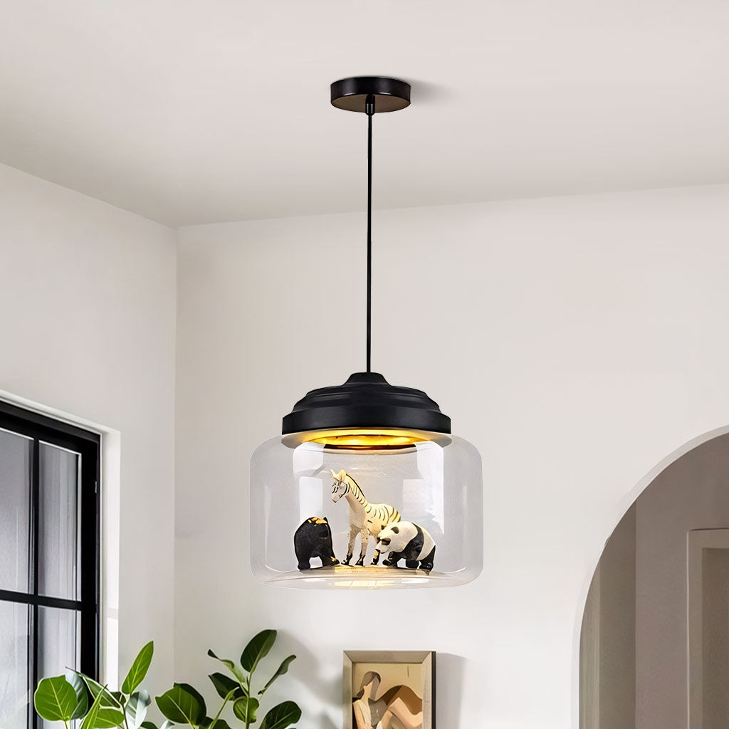 Pendant Light Glass 8.7 in Children’s Room Decorative Ceiling Lamp Whimsical Animal Theme Playful Lighting | Kalsten
