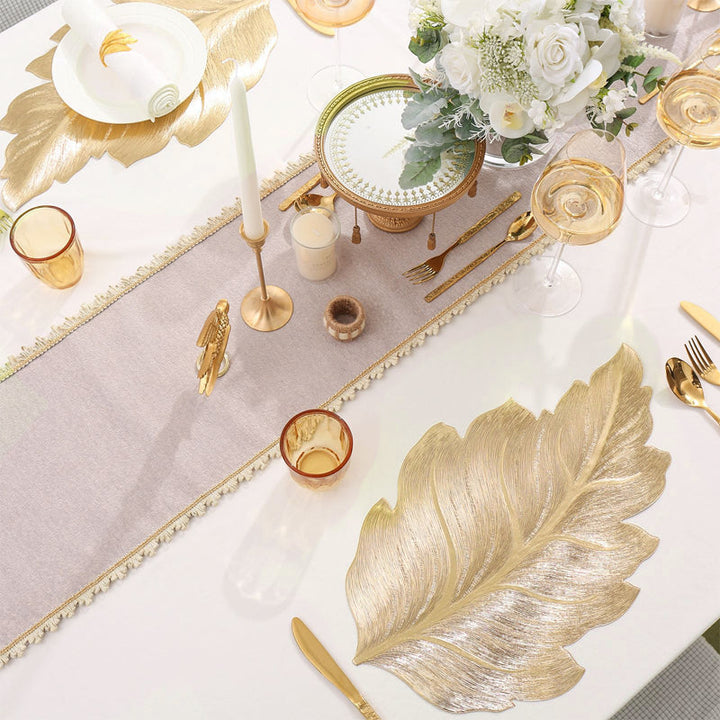 Gold Leaf Luxury Placemat – 3D Elegant Table Mat made of PVC | Kalsten