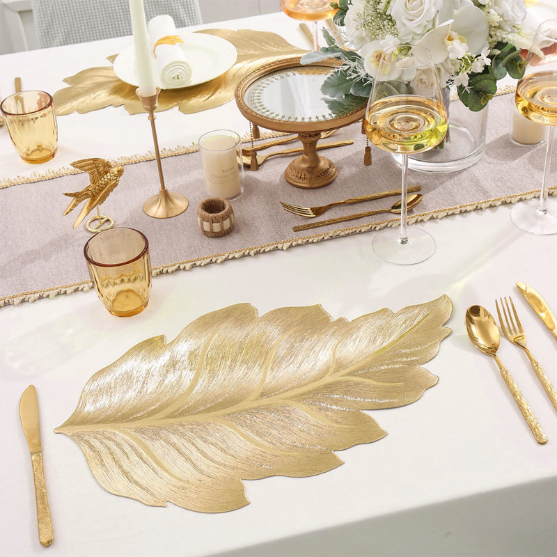 Gold Leaf Luxury Placemat – 3D Elegant Table Mat made of PVC | Kalsten