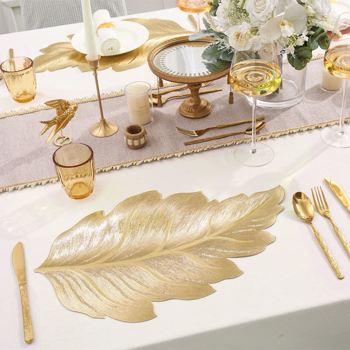 Gold Leaf Luxury Placemat – 3D Elegant Table Mat made of PVC | Kalsten