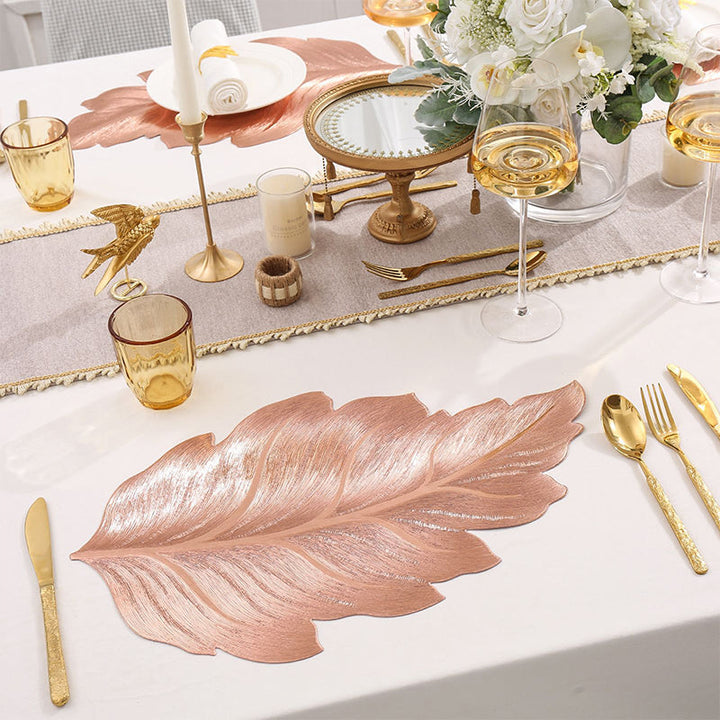 Gold Leaf Luxury Placemat – 3D Elegant Table Mat made of PVC | Kalsten