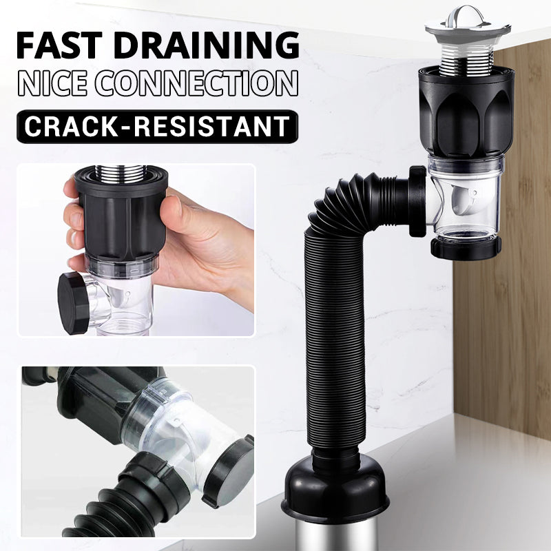 Telescope drain pipe with odor trap | Kalsten