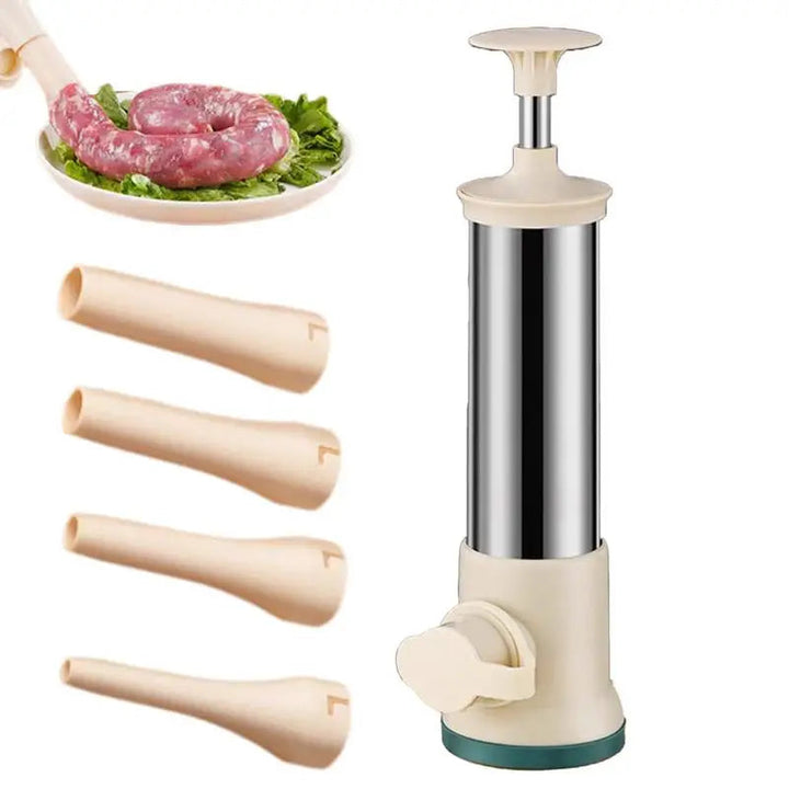 Manual Stainless Steel Sausage Stuffer with 4 Nozzles | Kalsten