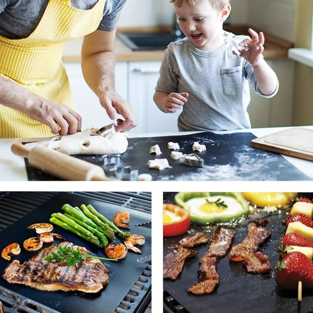 Kalsten | FlameGuard Non-Stick BBQ Grill & Roasting Mats – Heat-Resistant Glass Fibre Cloth (Set of 5)