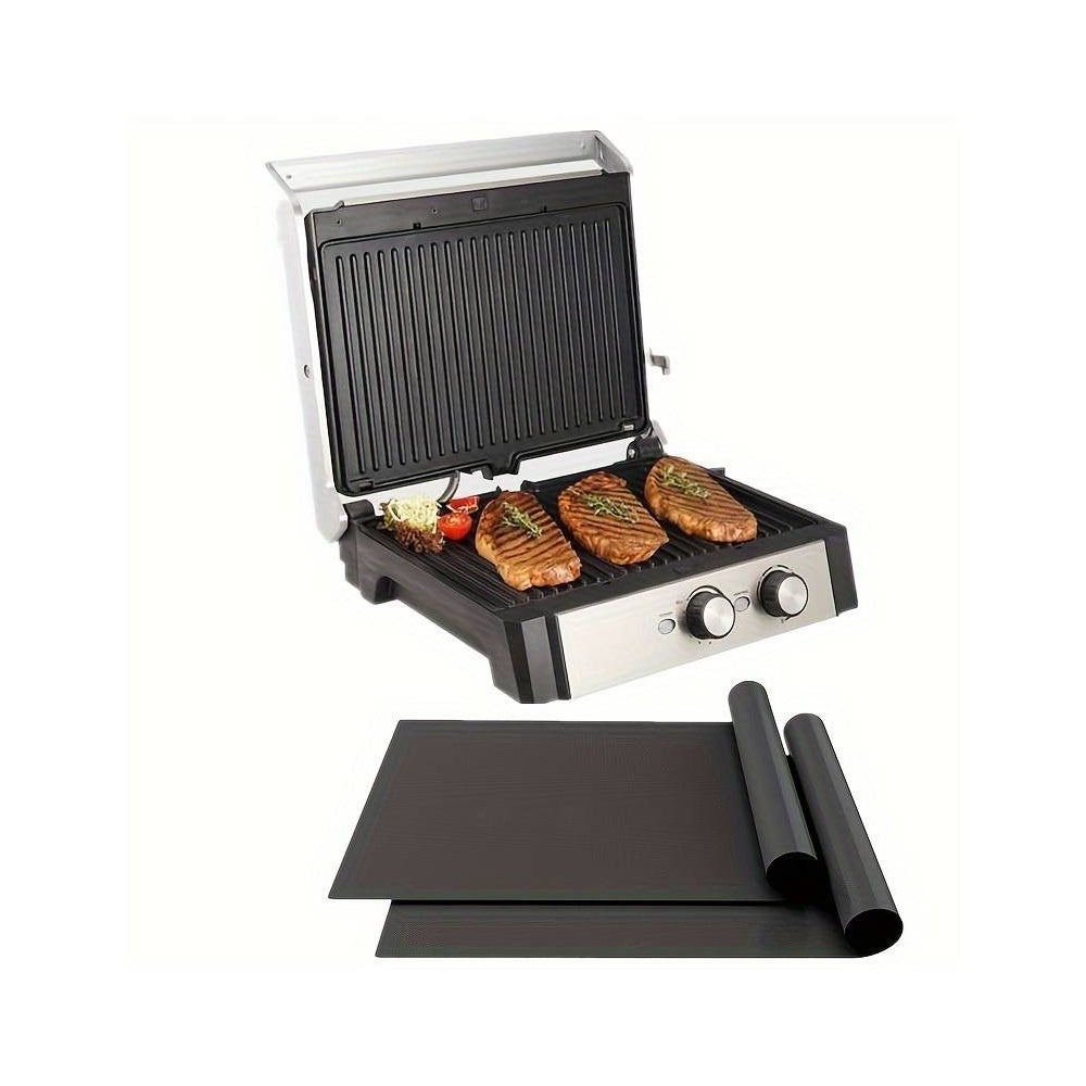 Kalsten | FlameGuard Non-Stick BBQ Grill & Roasting Mats – Heat-Resistant Glass Fibre Cloth (Set of 5)
