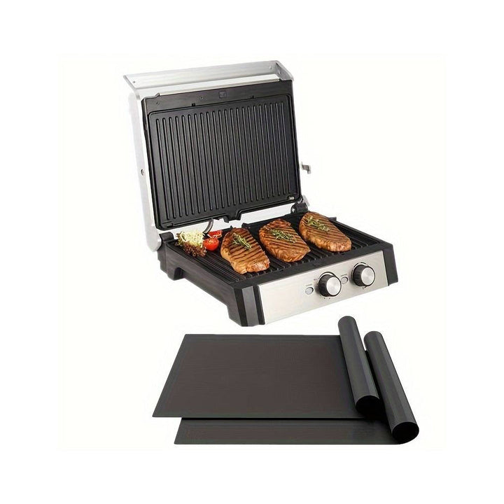 Kalsten | FlameGuard Non-Stick BBQ Grill & Roasting Mats – Heat-Resistant Glass Fibre Cloth (Set of 5)