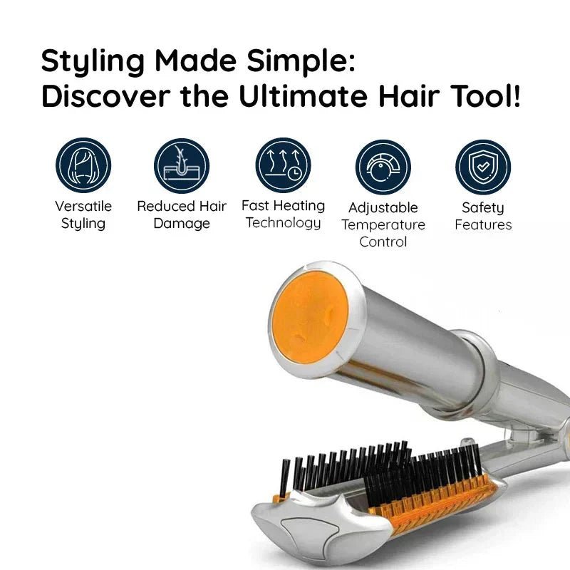 Kalsten | STYLESPIN – 2-in-1 Rotating Hair Brush with Adjustable Heat Settings