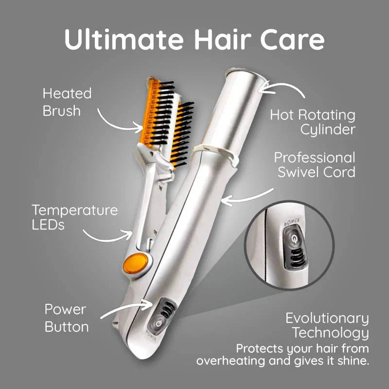 Kalsten | STYLESPIN – 2-in-1 Rotating Hair Brush with Adjustable Heat Settings