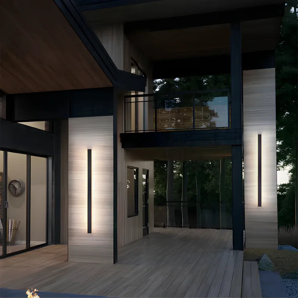 Aluminium Black LED Outdoor Wall Lamp Kalsten