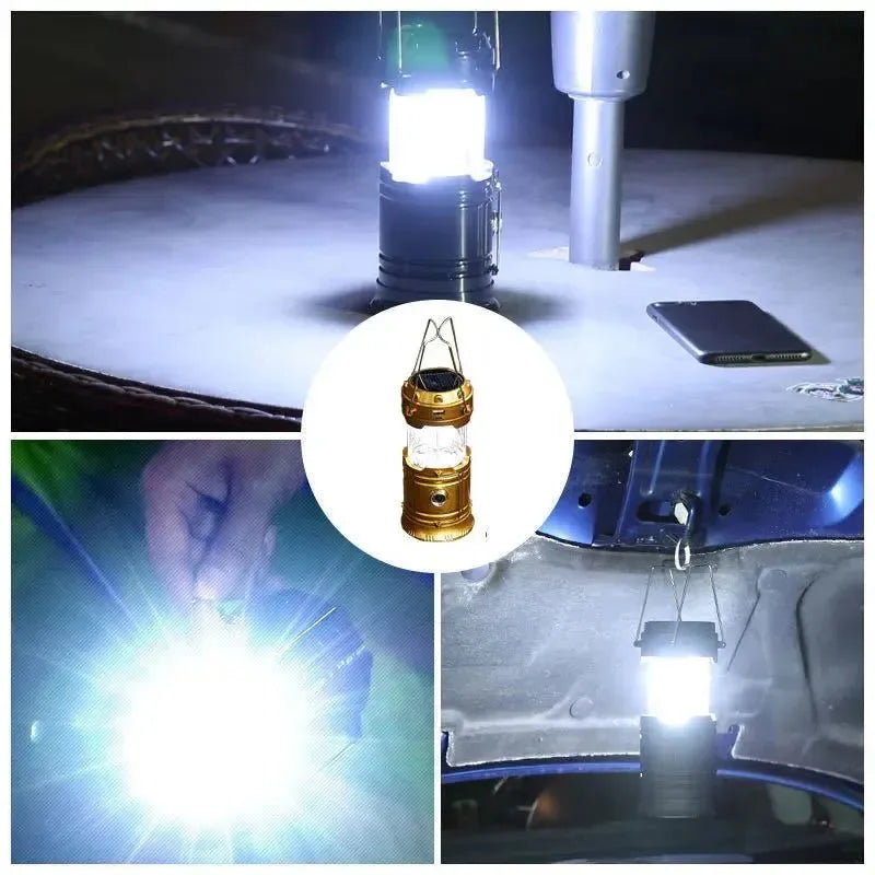 Multifunctional Led Camping Light Rechargeable Camping Lamp Solar Power Charging Portable Fan Lantern Emergency Outdoor Lighting | Kalsten