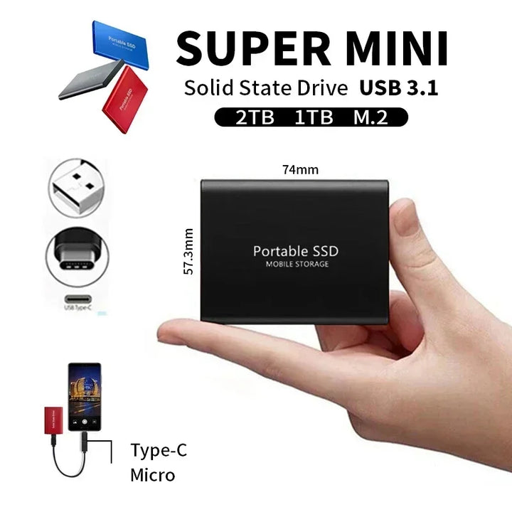 Kalsten | Portable External SSD | USB 3.1 Type C Fast Storage | Up to 128GB