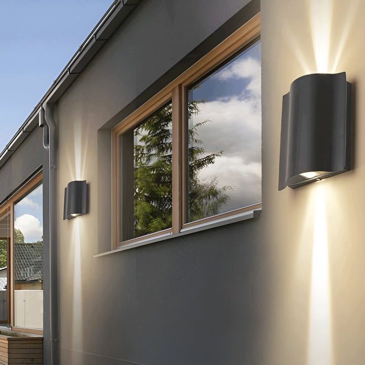 Arc Waterproof Wave Wall Sconces Outdoor Cool LED Up and Down Wall Mounted Lights | Kalsten