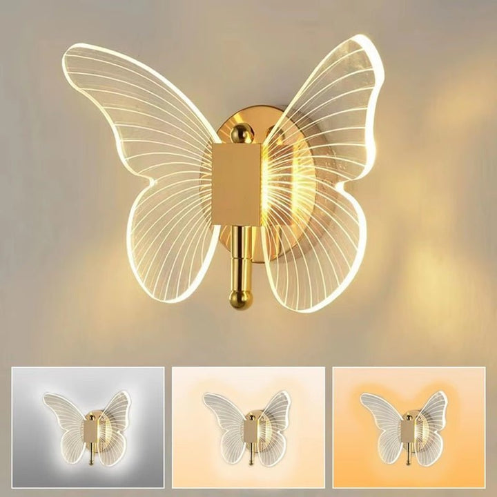 FloraVyne LED Wall Light – Butterfly-shaped design lamp with 3 light modes energy-saving and elegant | Kalsten
