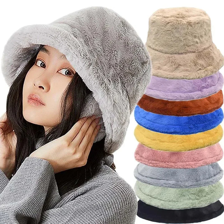 Kalsten | Women’s Faux Rabbit Fur Autumn Bucket Hat – Lorna