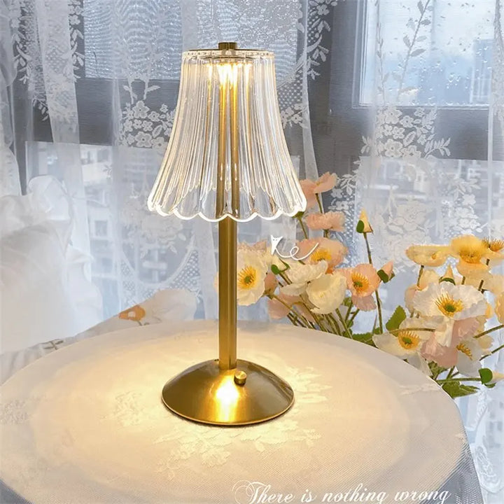 Wireless Table Lamp with Crystal Decor and Dimmable Lighting - GlamLight | Kalsten