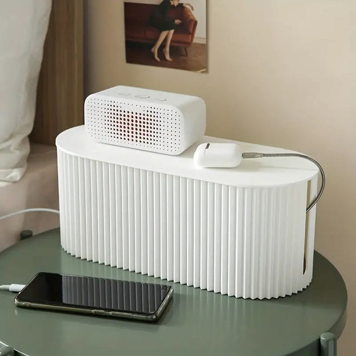 Kalsten | Ordoca Cable Box Desk Organizer | Cable Management & Storage | White | 30x11x13 cm