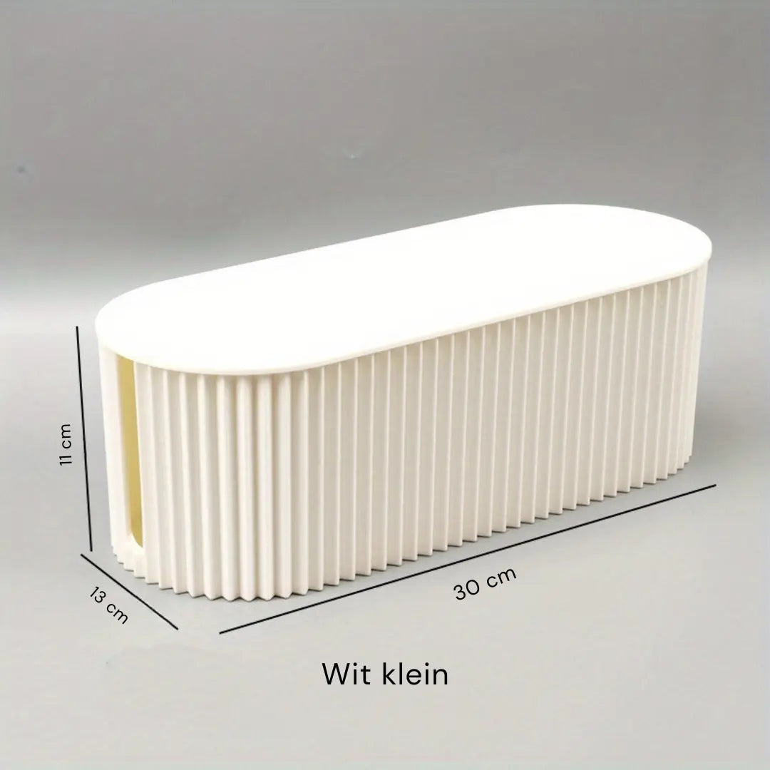 Kalsten | Ordoca Cable Box Desk Organizer | Cable Management & Storage | White | 30x11x13 cm