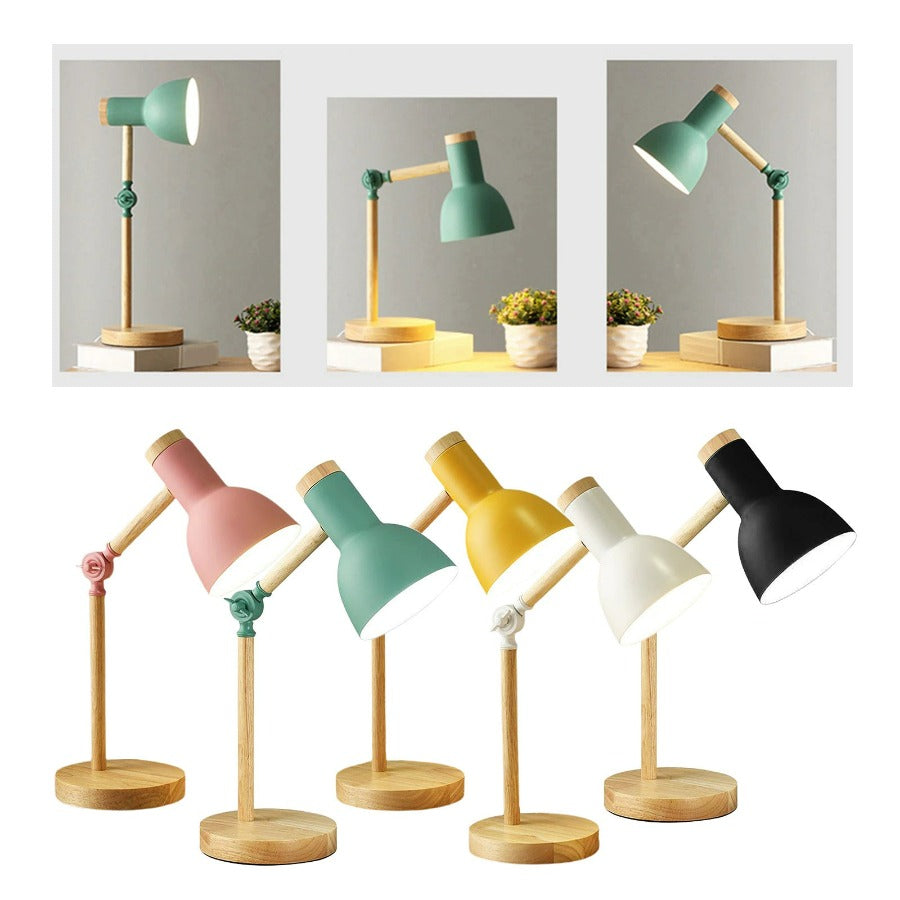 Kalsten | Nordivio Scandinavian Table Lamp | Adjustable & Foldable | Wood & Metal | Height 45 cm